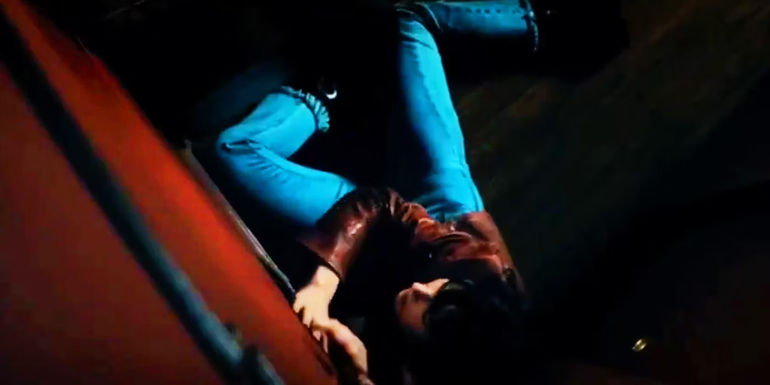 Cassie Webb on the floor in Madame Web