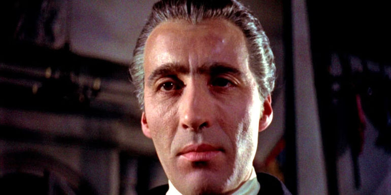 A Close-Up of Christopher Lee as Dracula 