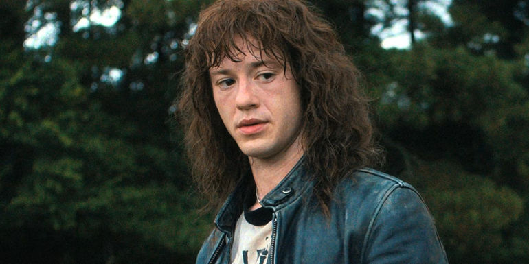 Eddie in the woods in Stranger Things