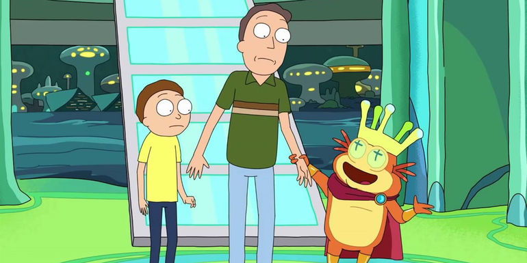 Jerry and Morty on Pluto in Rick and Morty