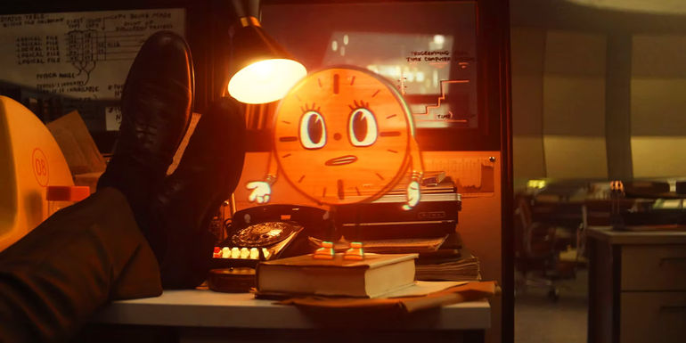 Miss Minutes in the TVA in Loki season 1