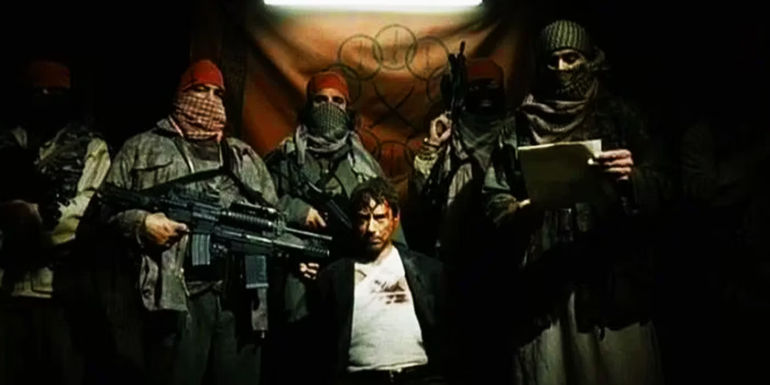 Tony Stark as a captive of the Ten Rings in Iron Man