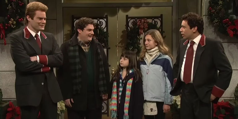 Bill Hader and Fred Armisen talking to Bobby Moynihan in Renaldo and Alexi in SNL.