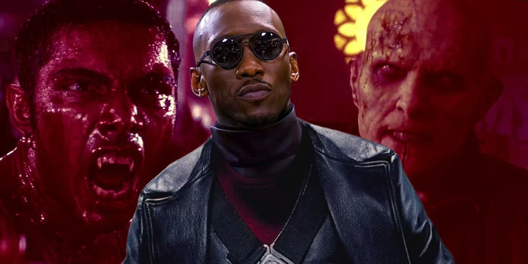 Mahershala Ali in front of vampires from the Blade movies