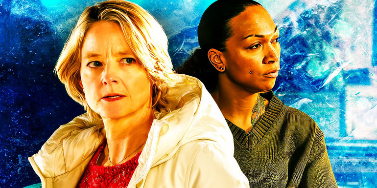 Jodie Foster as Liz Danvers and Kali Reis as Evangeline Navarro in True Detective: Night Country