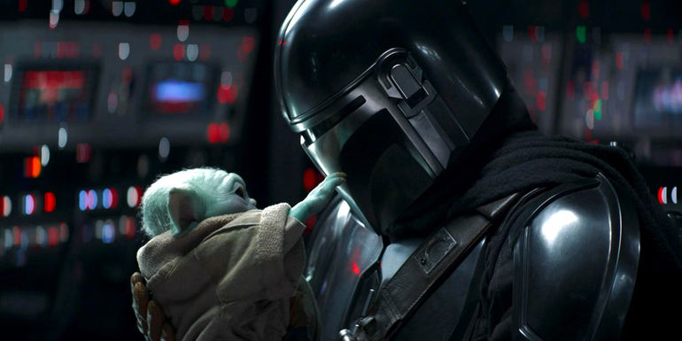 Din Djarin and Grogu in The Mandalorian season 2