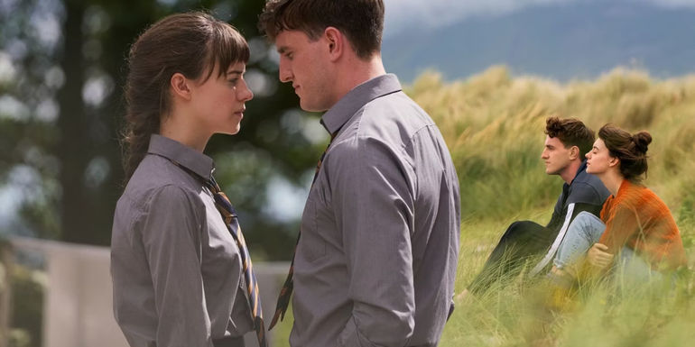 A collage of Connell and Marianne in Normal People