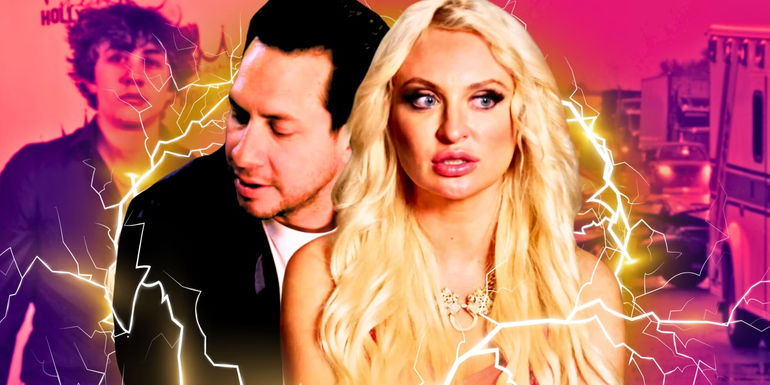 90 Day Fiancé's Natalie Mordovtseva and Josh Weinstein with lightning bolts