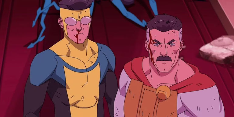 invincible and omni-man working together against aliens