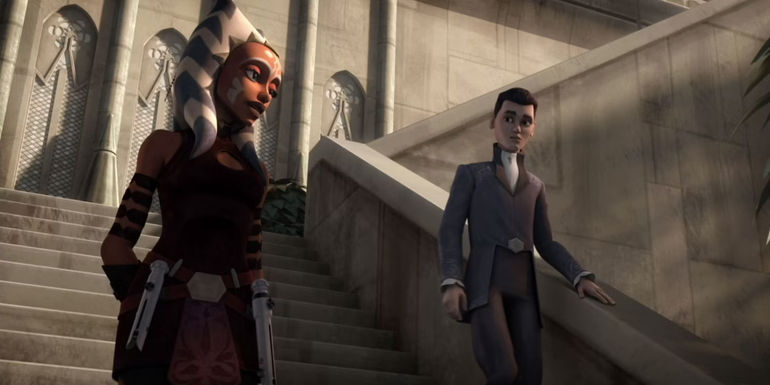 Lux Bonteri and Ahsoka Tano in The Clone Wars.