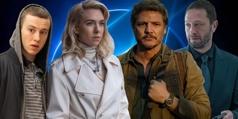 A split image of The Fantastic Four cast - Joseph Quinn, Vanessa Kirby, Pedro Pascal, and Ebon Moss-Bachrach