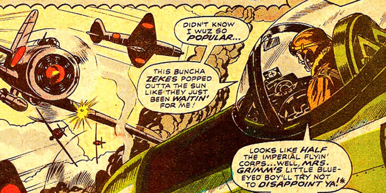 Ben Grimm fighting during WWII in Marvel Comics