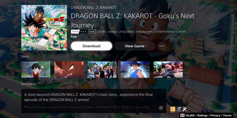 Installing Goku's Next Journey