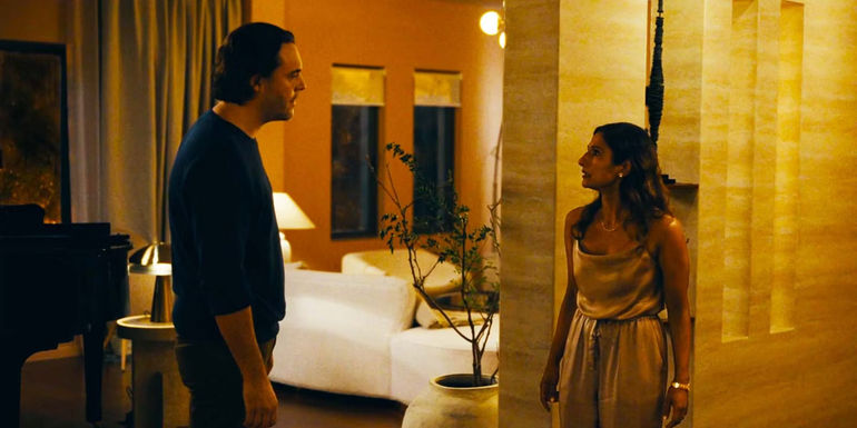 Jack Huston as David and Sarayu Blue as Hilary in Expats episode 5