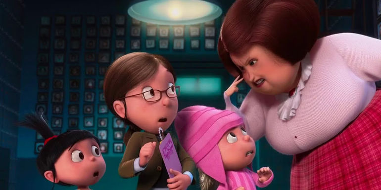 Miss Hattie intimidating the girls in Despicable Me
