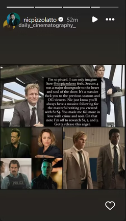 Screenshot from Nic Pizzolatto's instagram