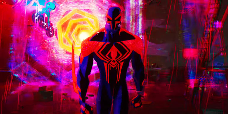 Spider-Man 2099 looking ominous in Spider-Man Across the Spider-Verse