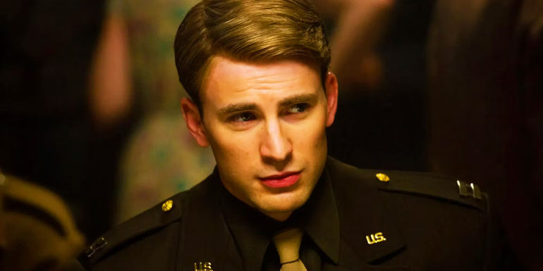 Steve Rogers at a WWII briefing in Captain America The First Avenger