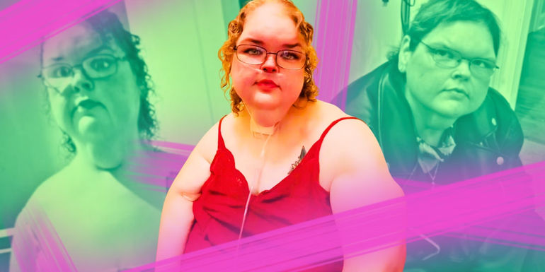 Montage Of 1000-Lb Sisters Tammy Slaton green background