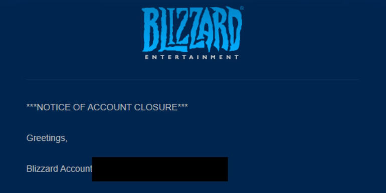 blizzard entertainment account closure