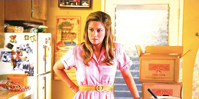 Mary Cooper in Young Sheldon looking upset in the kitchen