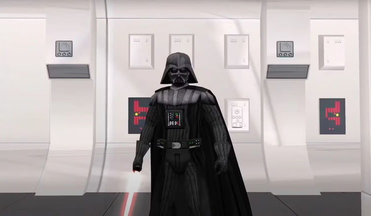A screenshot of Darth Vader in Star Wars: Battlefront Classic Collection.