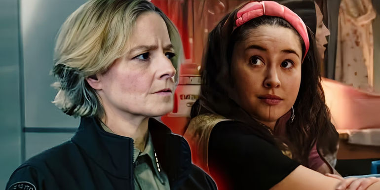 Jodie Foster as Liz Danvers and Nivi Pedersen as Annie Masu Kowtok in True Detective: Night Country