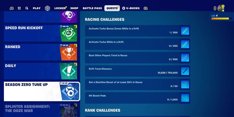 season zero tune up quests - All Season Zero Tune Up Quests and Rewards