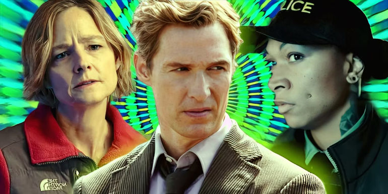 Jodie Foster as Liz Danvers, Matthew McConaughey as Rust Cohle, and Kali Reis as Navarro in True Detective - Introducing season 1 links was arguably True Detective: Night Country's biggest mistake - Night Country's Season 1 Links Hurt The Overall Story