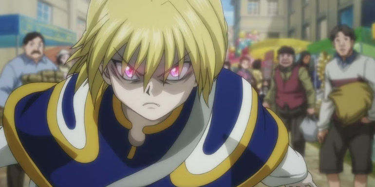 Kurapika Kurta ready to attack with red eyes - The Harrowing Encounter of Kurapika
