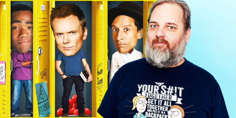 Dan Harmon and the Community Season 4 poster - Season 4 is known for a noticeable drop in quality. - Community Season 4