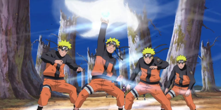 Naruto using the Rasenshuriken