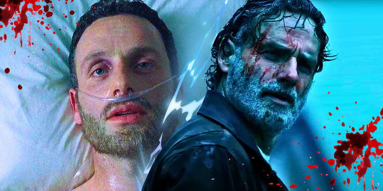 Custom image of Rick Grimes in the hospital bed in The Walking Dead pilot and Rick from The Ones Who Live trailer - The Ones Who Live Episode 1 Jumps To 10 Years After The Outbreak