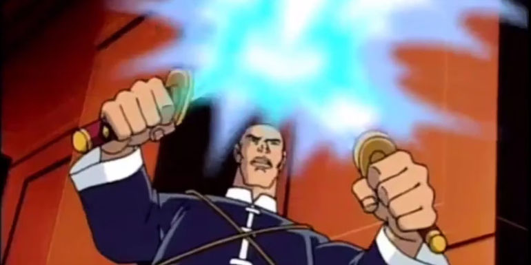 Wong holding two swords in Spider-Man: The Animated Series
