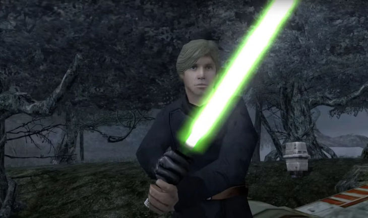 A screenshot of Luke Skywalker in Star Wars: Battlefront Classic Collection.