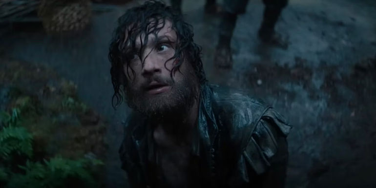 Blackthorne on the ground in the pouring rain in Shogun - William Adams Became The First Englishman To Reach Japan