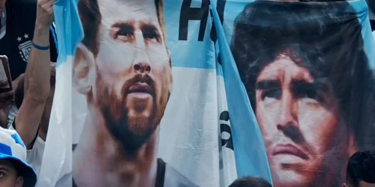 Diego Maradona and Messi jerseys in Messi's World Cup - Maradona's shadow hangs over the Argentinean team throughout the World Cup - Diego Maradona's Off-Field Issues