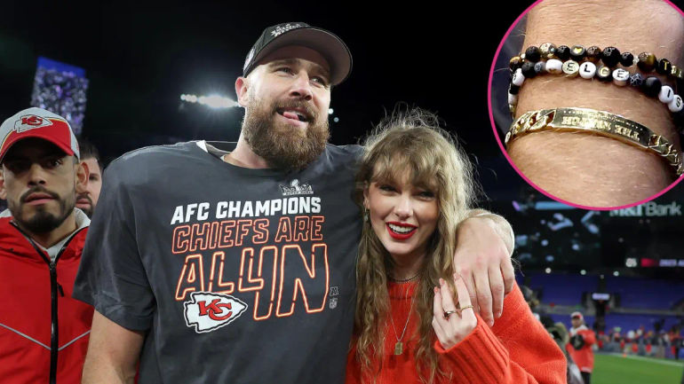 Travis Kelce Shows Support with Taylor Swift-Inspired Friendship Bracelets as Jason Kelce Retires