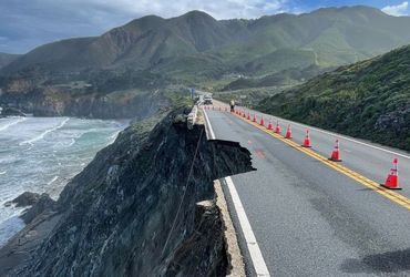 Section of renowned Californian roadway collapses into the sea