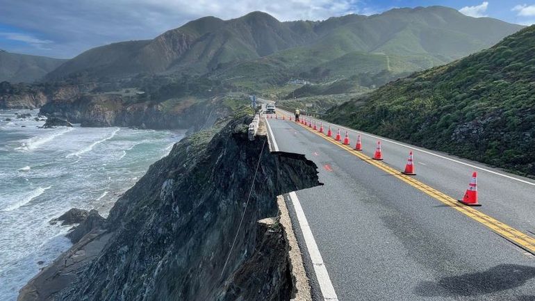 Section of renowned Californian roadway collapses into the sea
