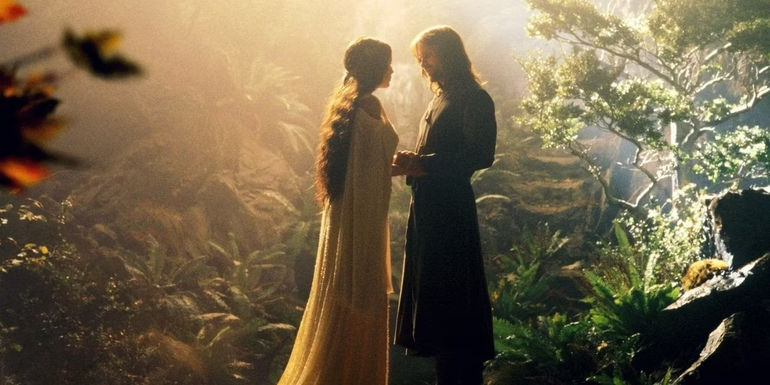 aragorn and arwen on the bridge