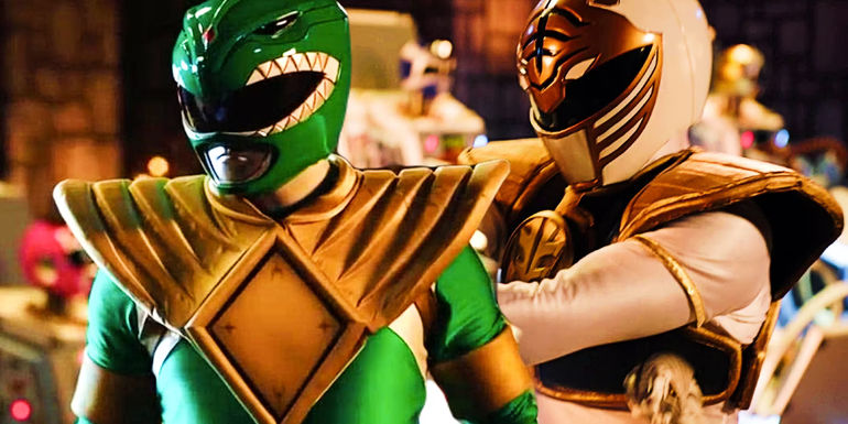 Tommy Oliver as the Green Ranger and the White Ranger in Power Rangers Super Ninja Steel
