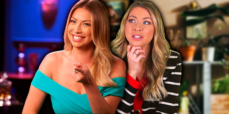 Stassi Schroeder from Vanderpump Rules two images in montage showing different moods