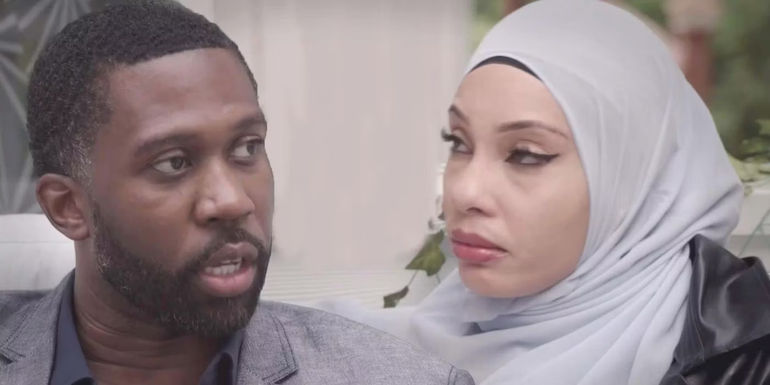 90 Day Fiancé Bilal Hazziez Shaeeda Sween both looking upset