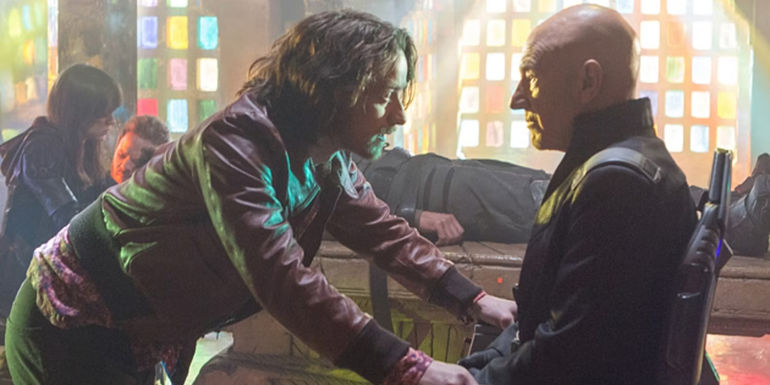 James McAvoy and Patrick Stewart as Professor X in X-Men: Days of Future Past