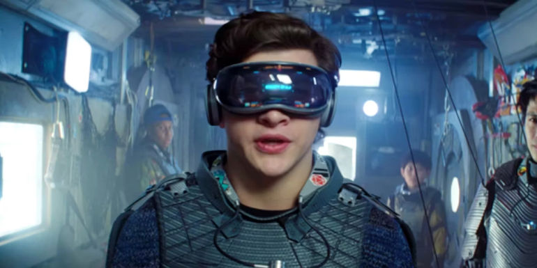 Tye Sheridan as Wade Wearing His OASIS Headset in Ready Player One