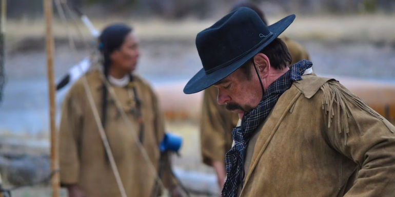 Danny Winn as William Ashley looking down worried in Into the Wild Frontier.-1