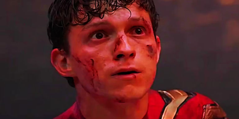 Peter Parker using the spell in No Way Home