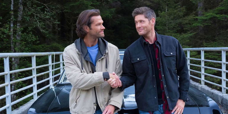 Supernatural finale Jared Padalecki as Sam Winchester and Jensen Ackles as Dean Winchester