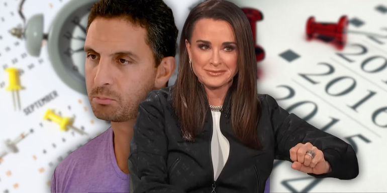 RHOBH's Kyle Richards & Mauricio Umansky montage mauricio looking sad kyle smiling